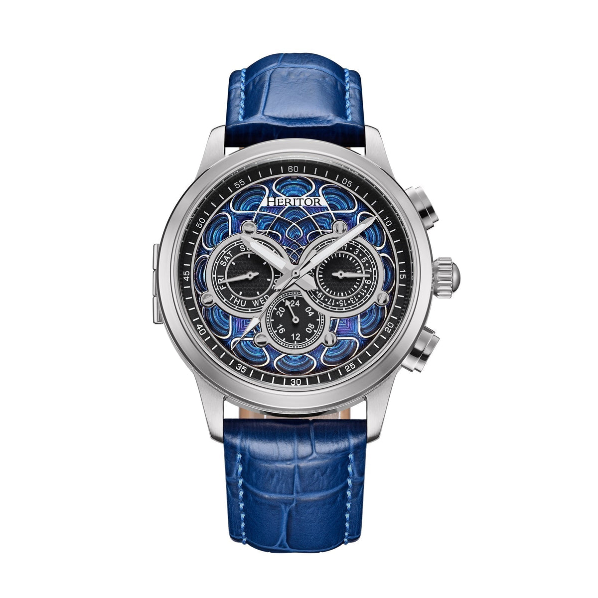 Heritor Automatic Apostle Leather Band Watch w/ Day-Date