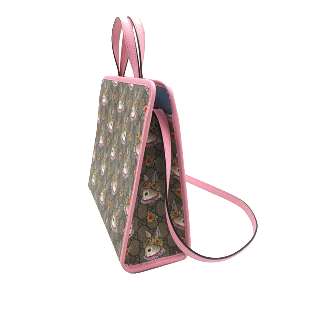 GUCCI Yuko Higuchi GG Supreme Floral Rabbit Satchel