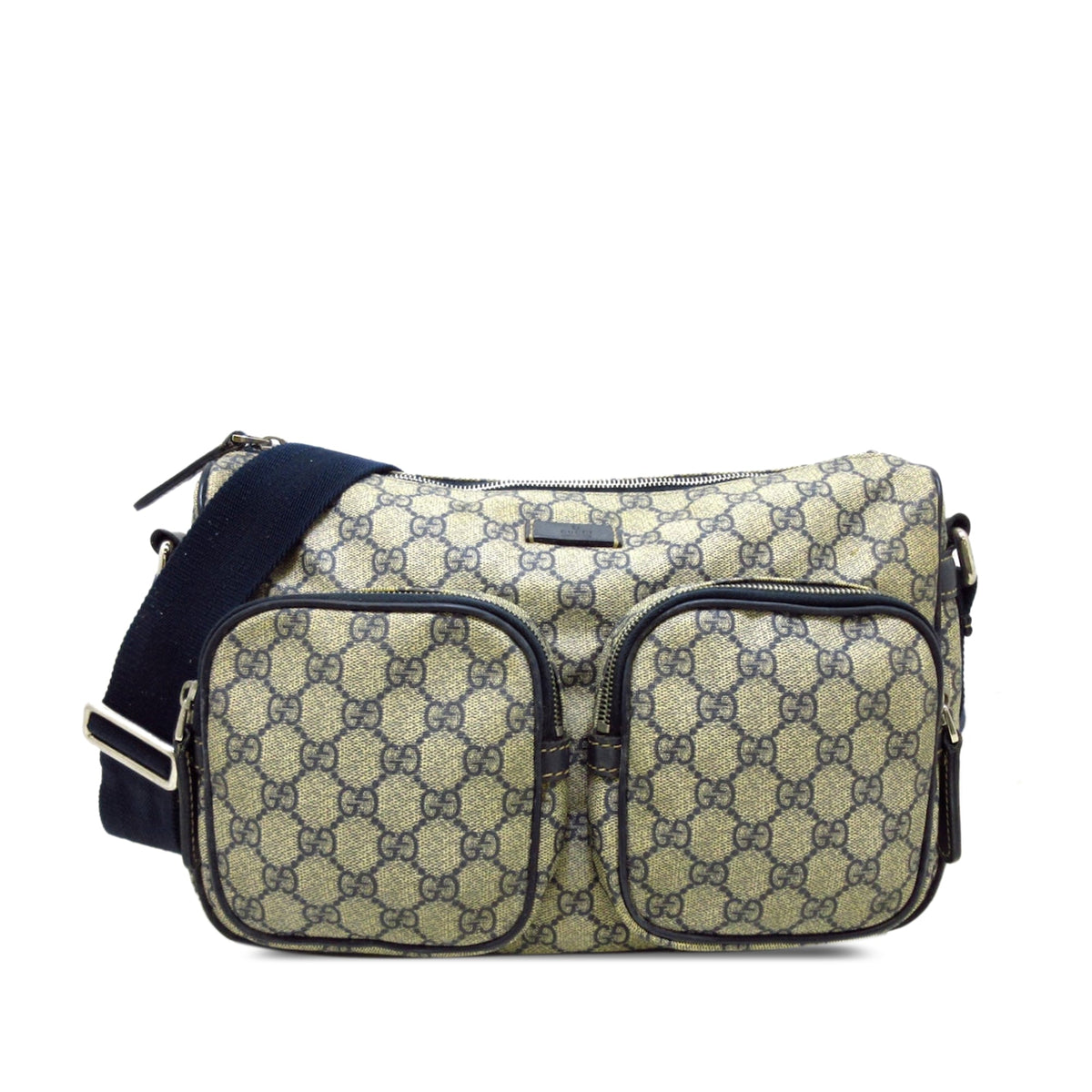 GUCCI GG Supreme Double Pocket Crossbody Crossbody Bag