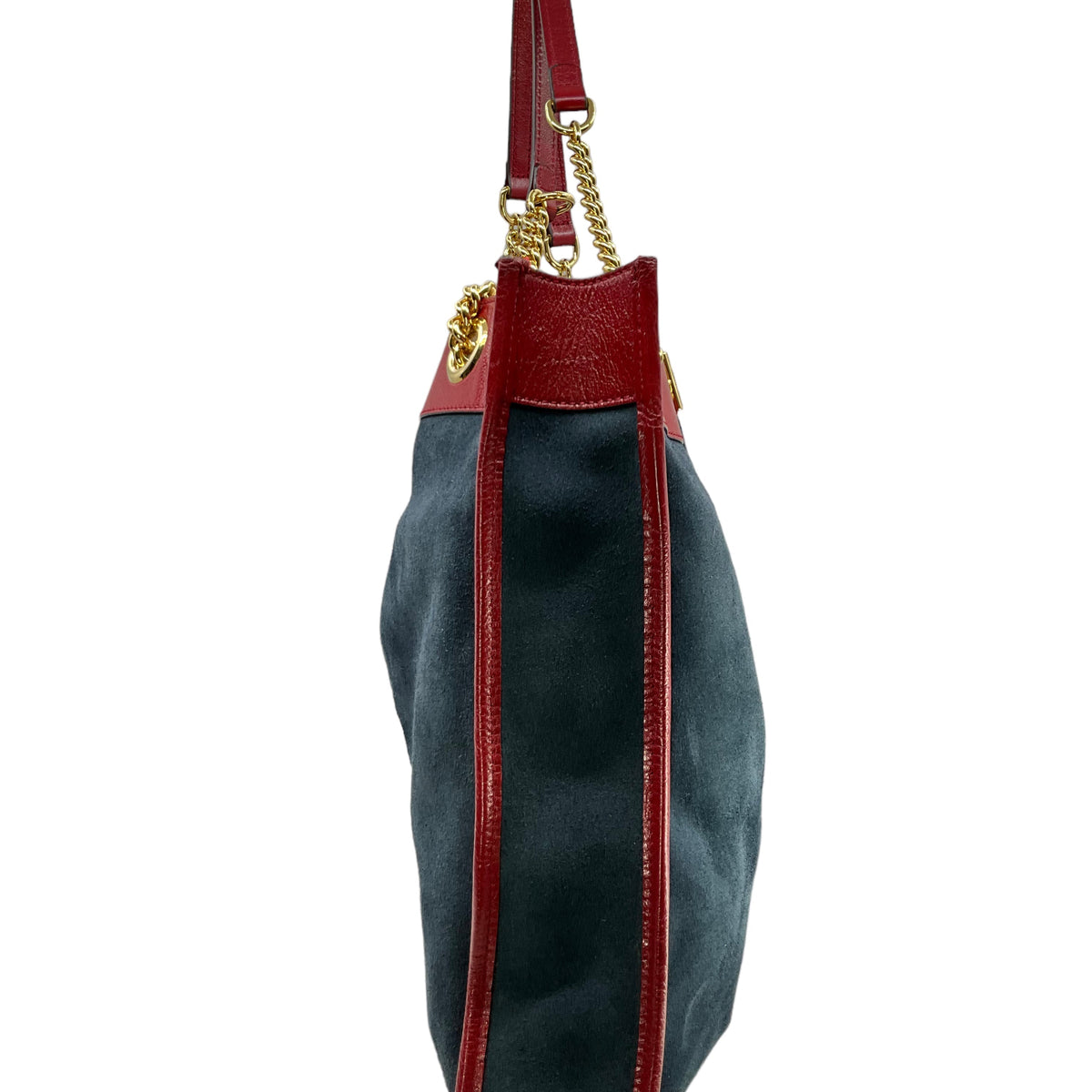 Large Gucci Rajah Tote in Blue Suede