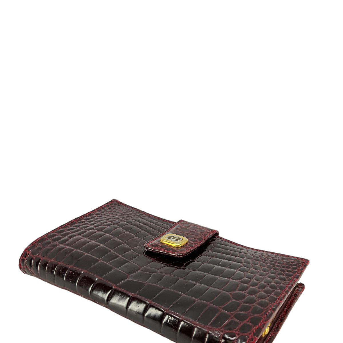 Gucci Burgundy Crocodile Wallet