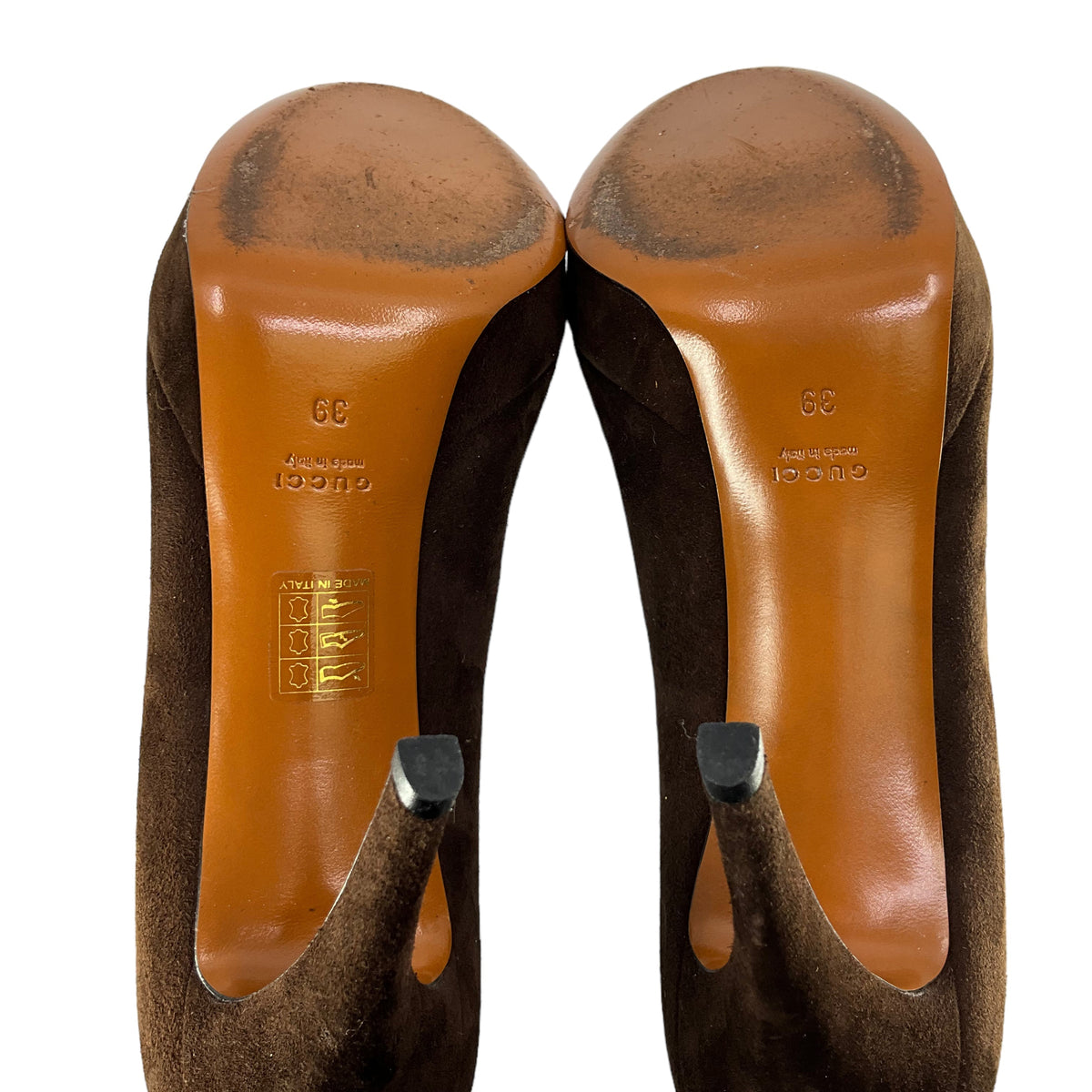 Gucci Brown Suede Platform Pumps Size 9