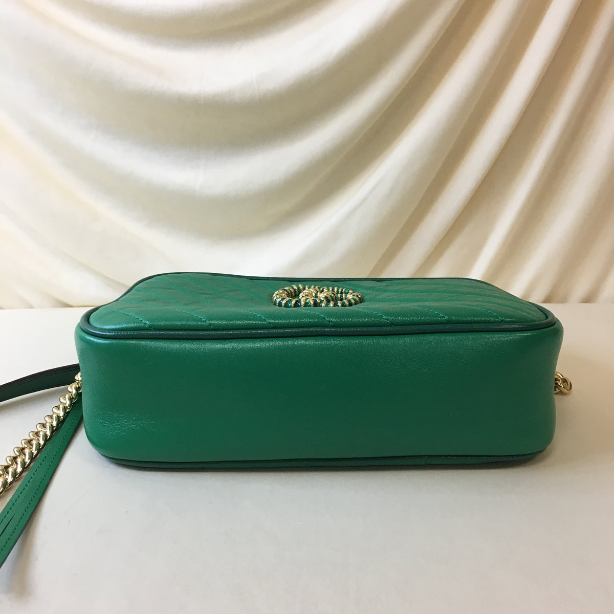 Gucci Green Leather Marmont Camera Bag Sku# 68878