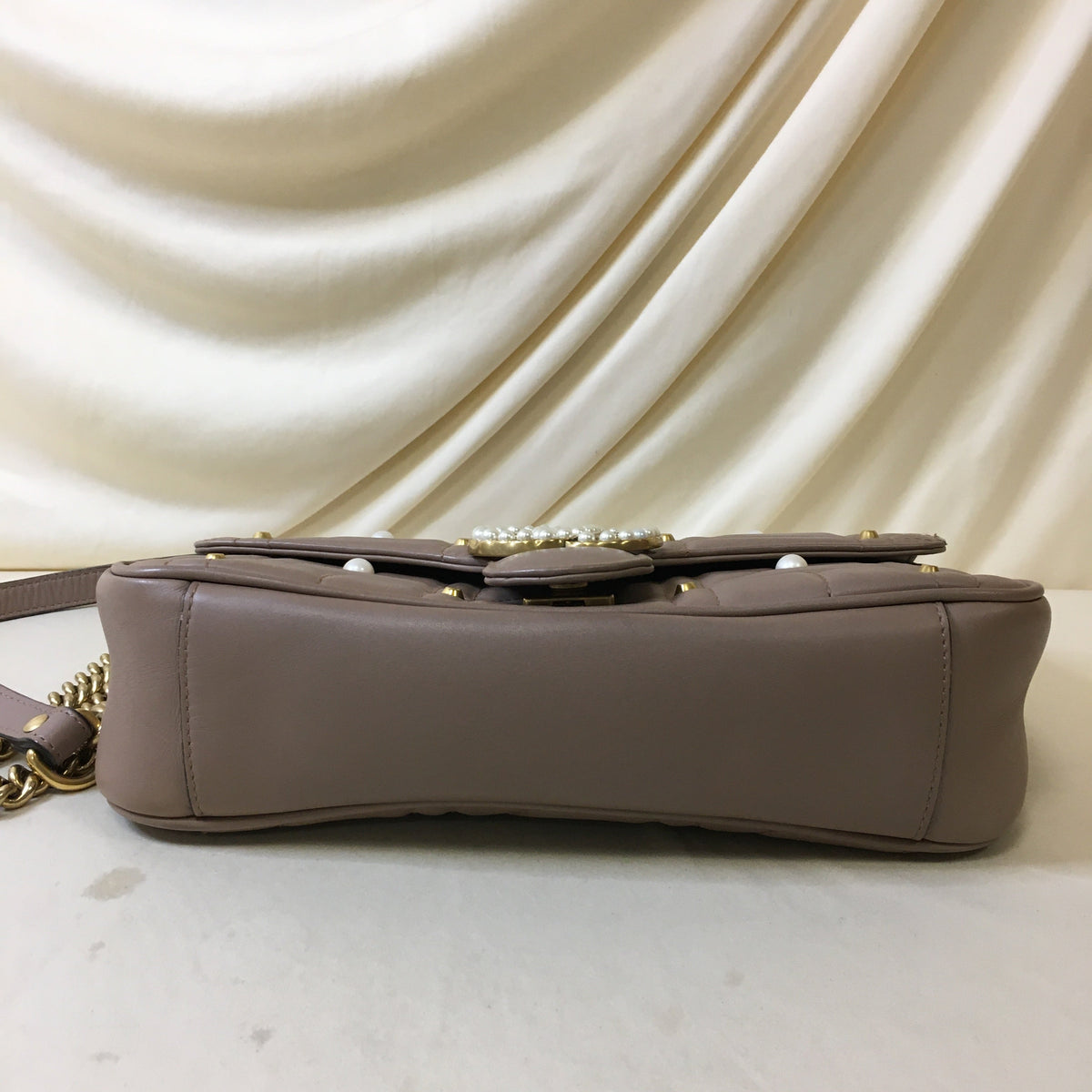 Gucci GG Pearl Studded Rose Crossbody Bag Sku# 67516