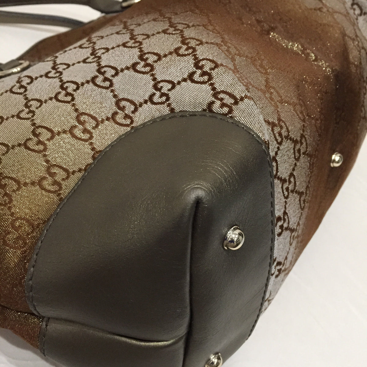 Gucci Brown Glitter GG Canvas Shoulder Bag Sku# 72020