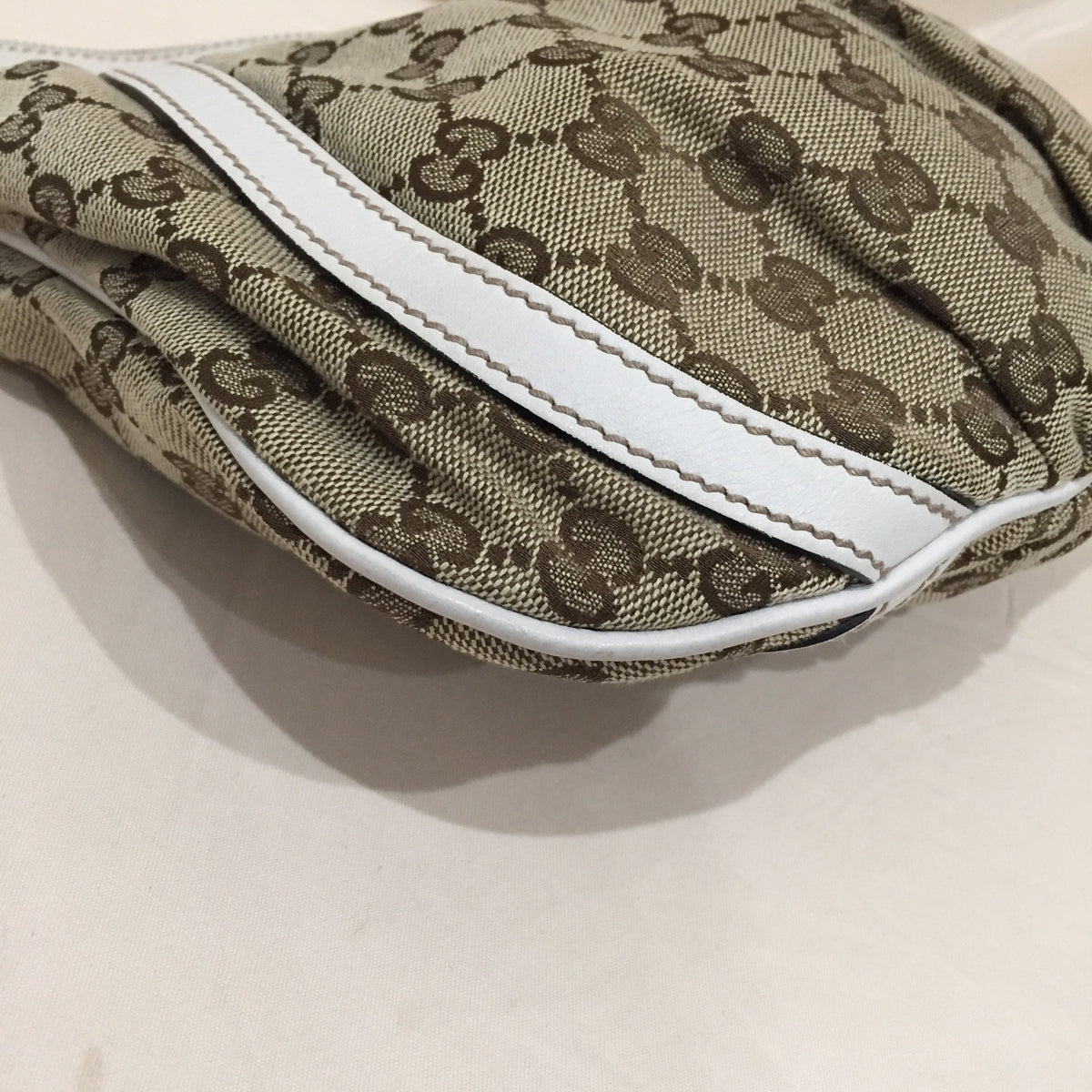 Gucci Brown White GG Canvas Crossbody Bag Sku# 72021