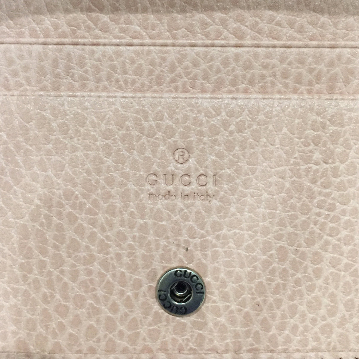 Gucci GG Pink Top Handle Bifold Chain Enamel Wallet Sku# 71982