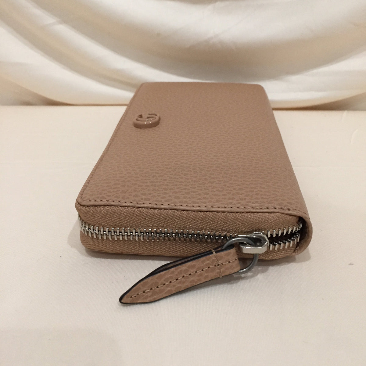 Gucci GG Mocha Beige Zippy Long Wallet Sku# 71976