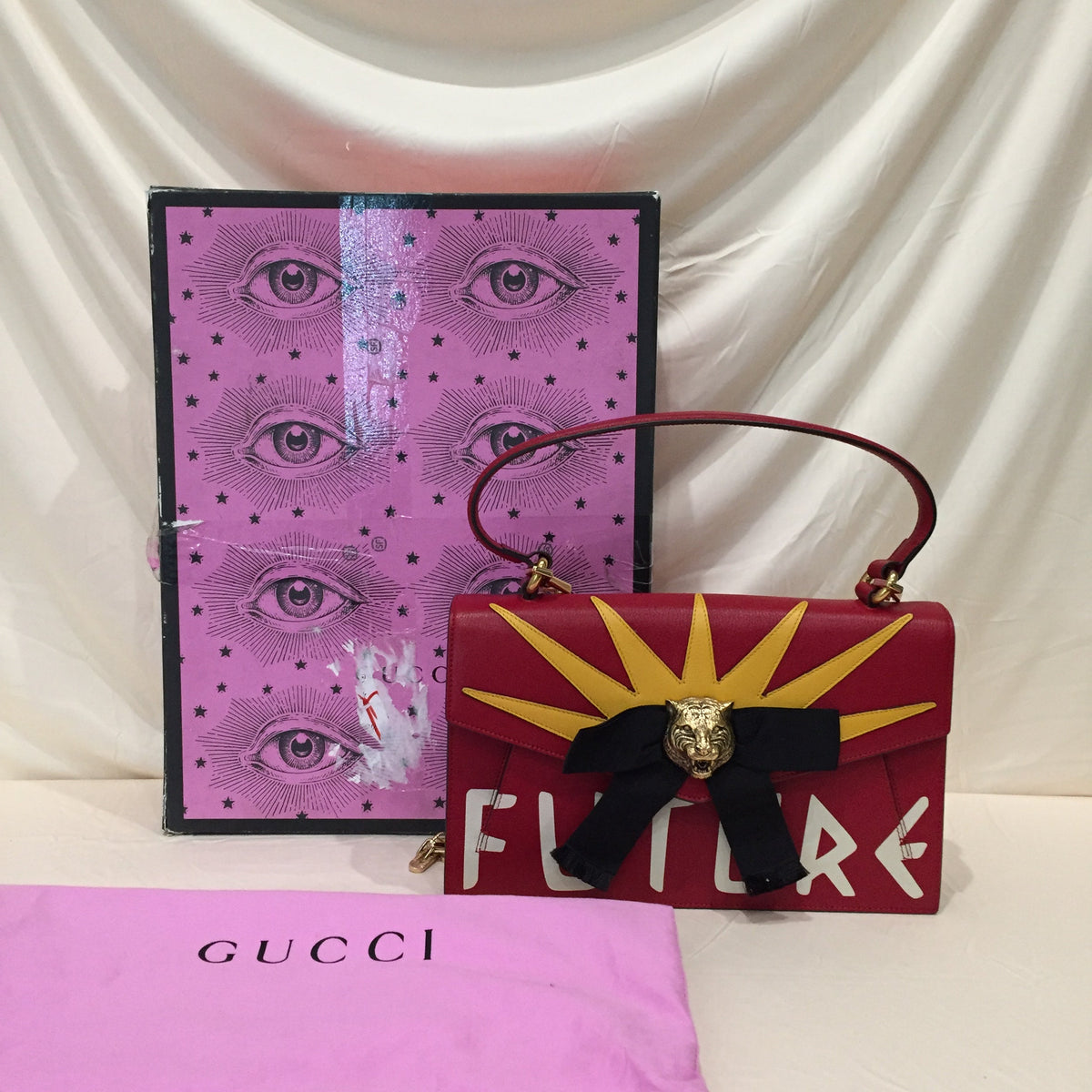 Gucci Red Leather Top Handle Flap Osiride Shoulder Bag Sku# 72109