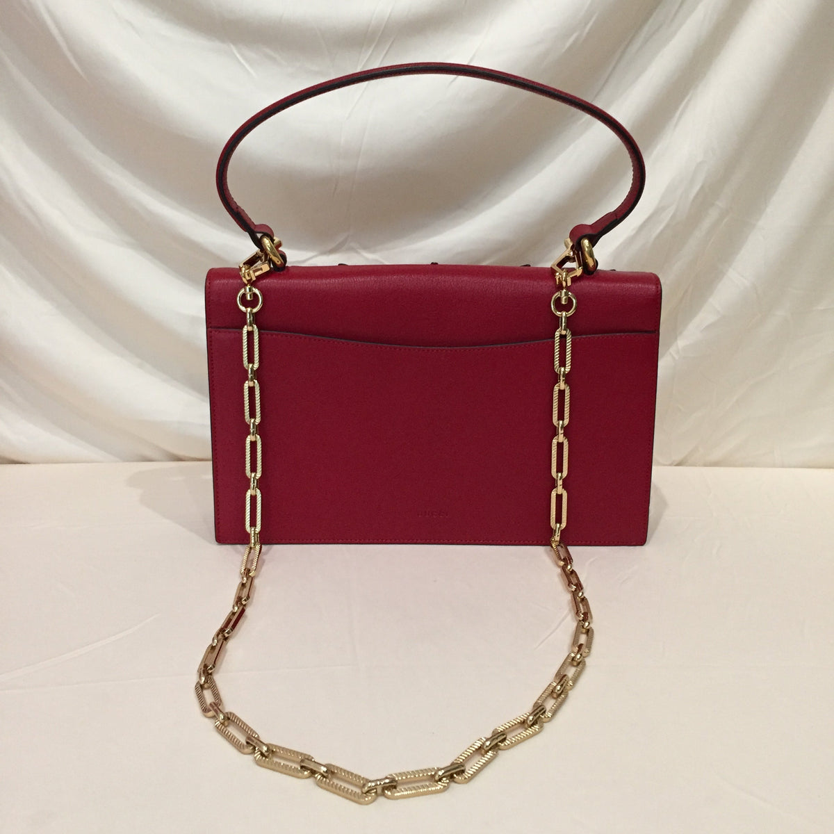 Gucci Red Leather Top Handle Flap Osiride Shoulder Bag Sku# 72109