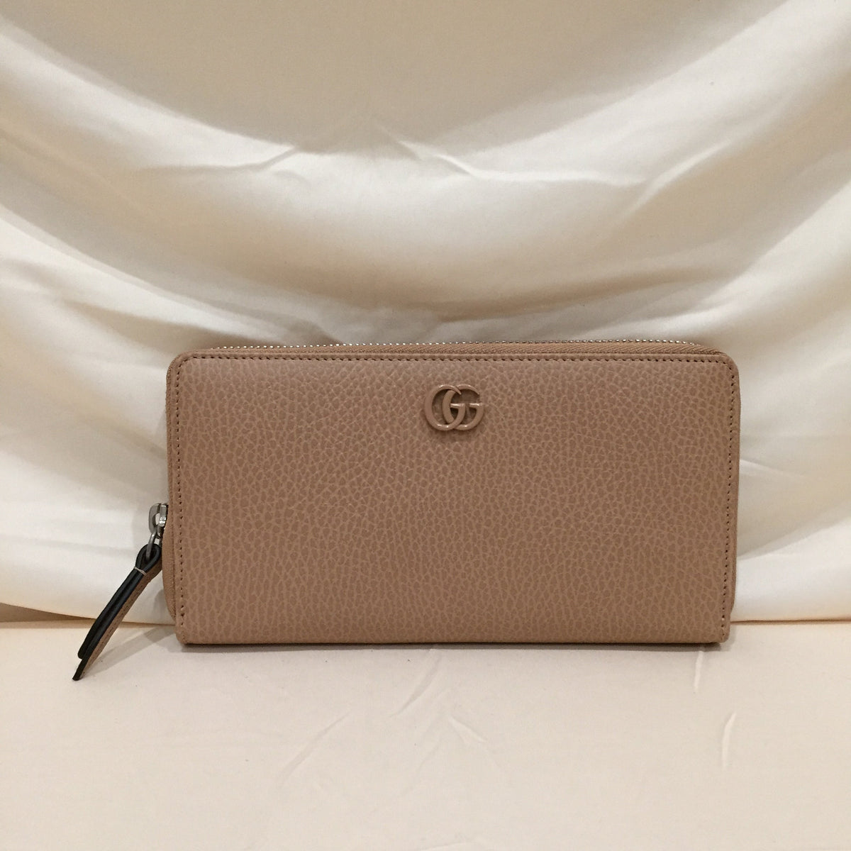 Gucci GG Mocha Beige Leather Zippy Long Wallet Sku# 71975