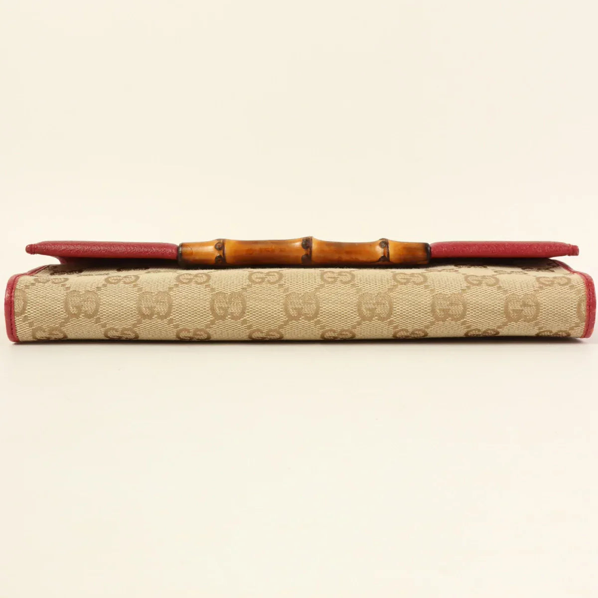 GUCCI Canvas Gg Pattern Bamboo 2Way Bag Beige/Wine Red