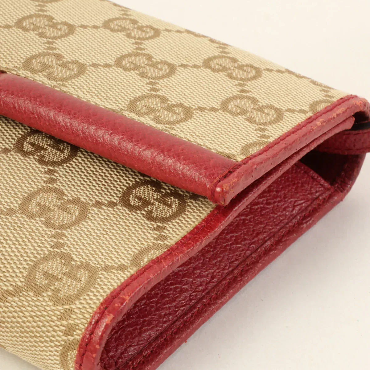 GUCCI Canvas Gg Pattern Bamboo 2Way Bag Beige/Wine Red