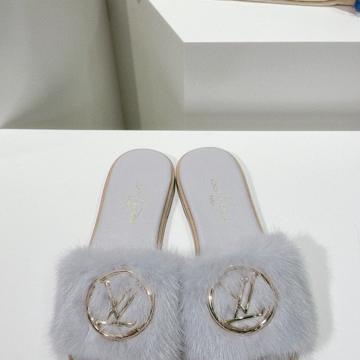 SE1173 LB Mink Fur Flat Mule / Size5-12