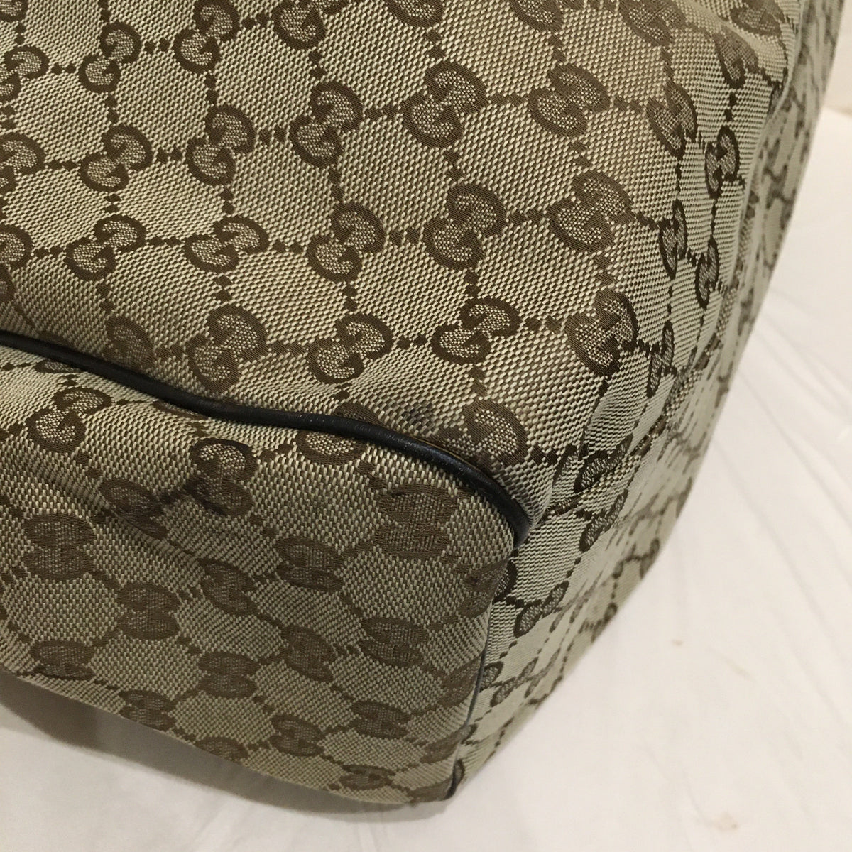 Gucci Brown GG Cavas Large Sukey Tote Sku# 71203
