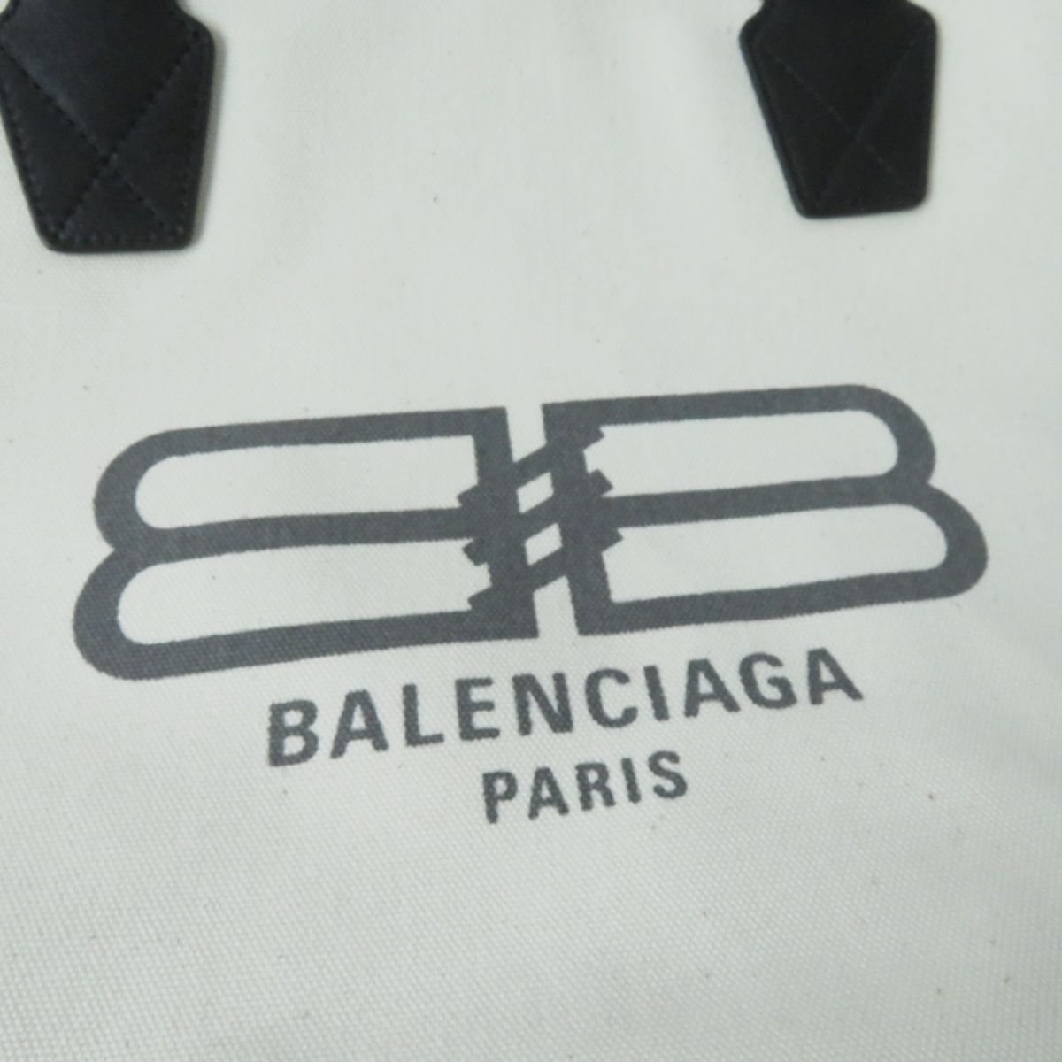 balenciaga JUMBO Logo Tote Bag Ivory Black