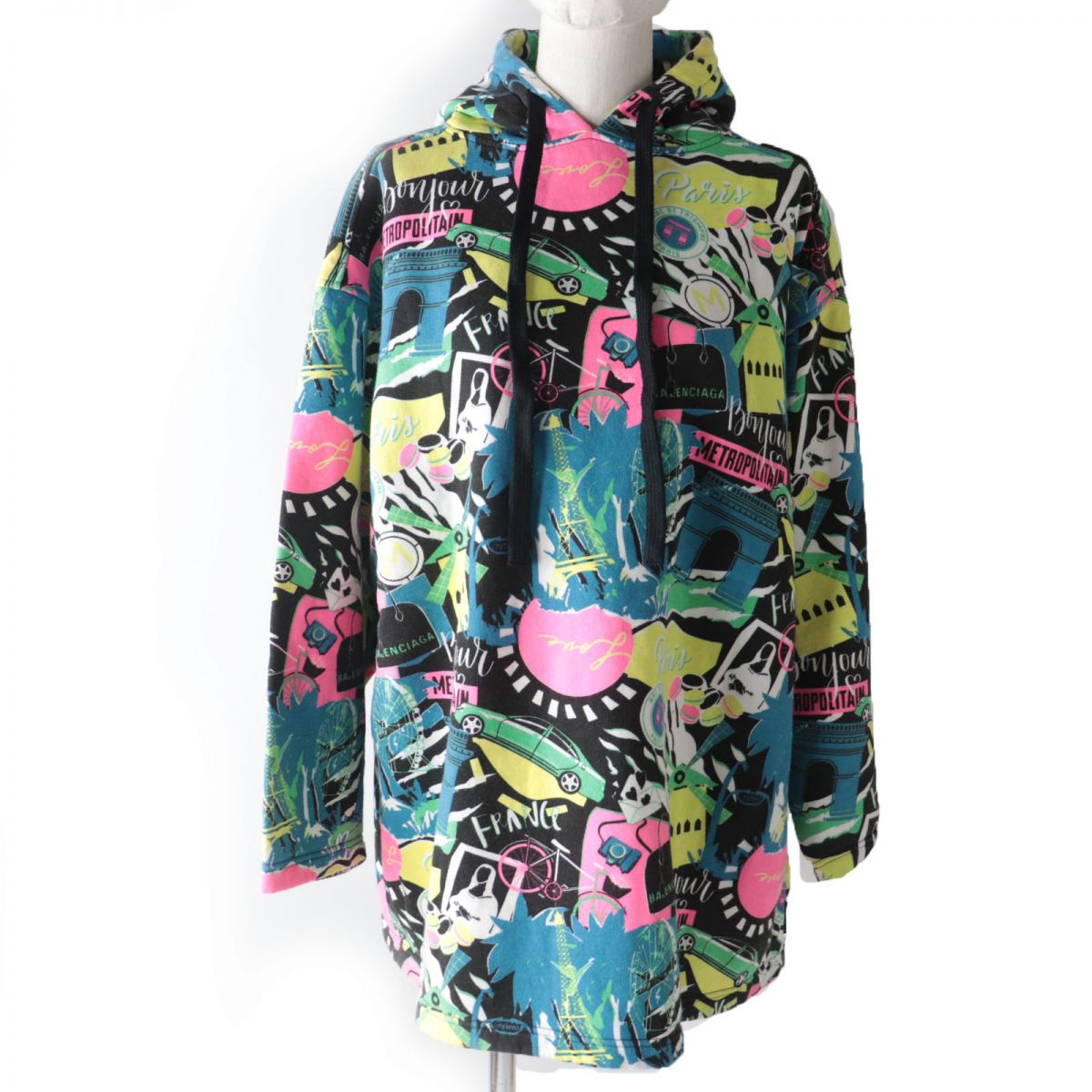 balenciaga Multicolor Hooded Pullover Hoodie XS
