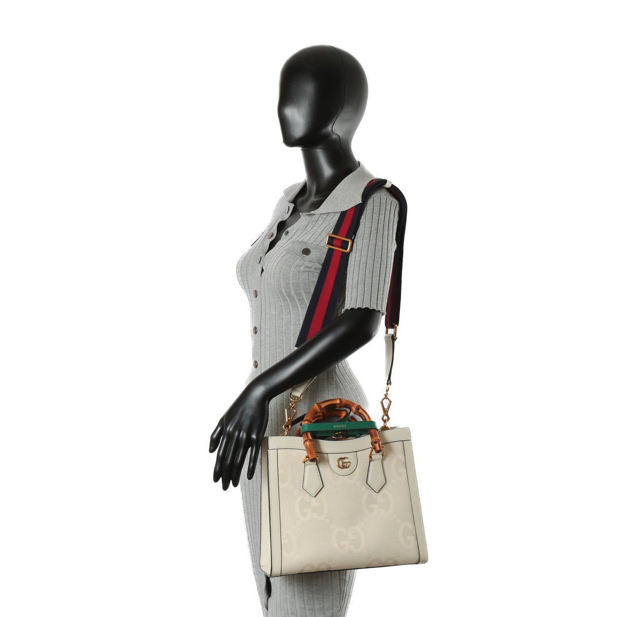 GUCCI GG Jumbo Small Diana Tote - Off White