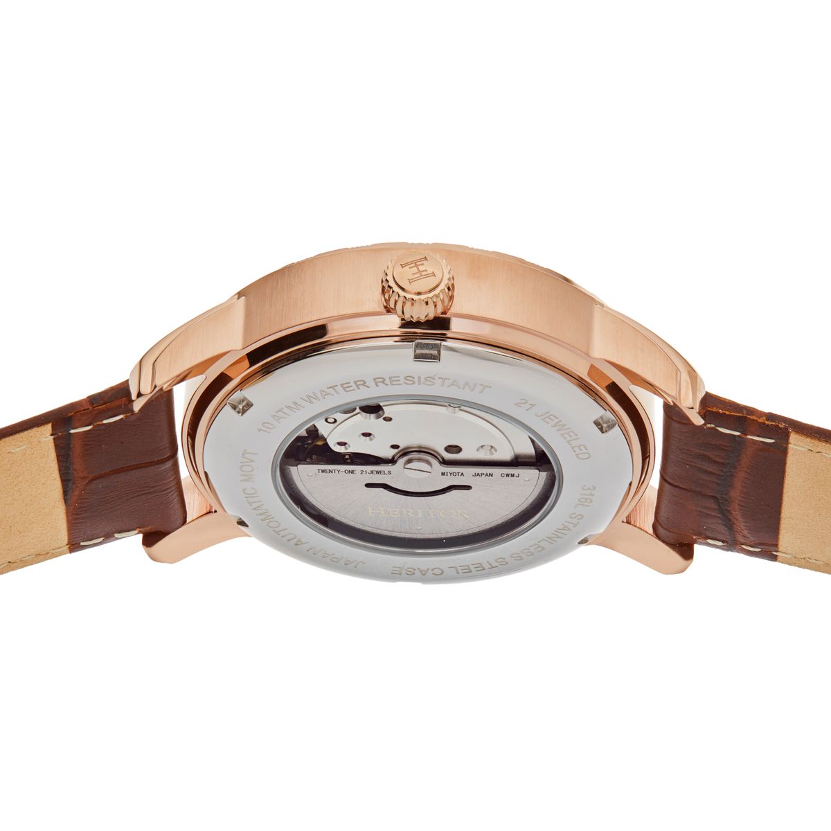 Heritor Automatic Protégé Leather-Band Watch w/Date