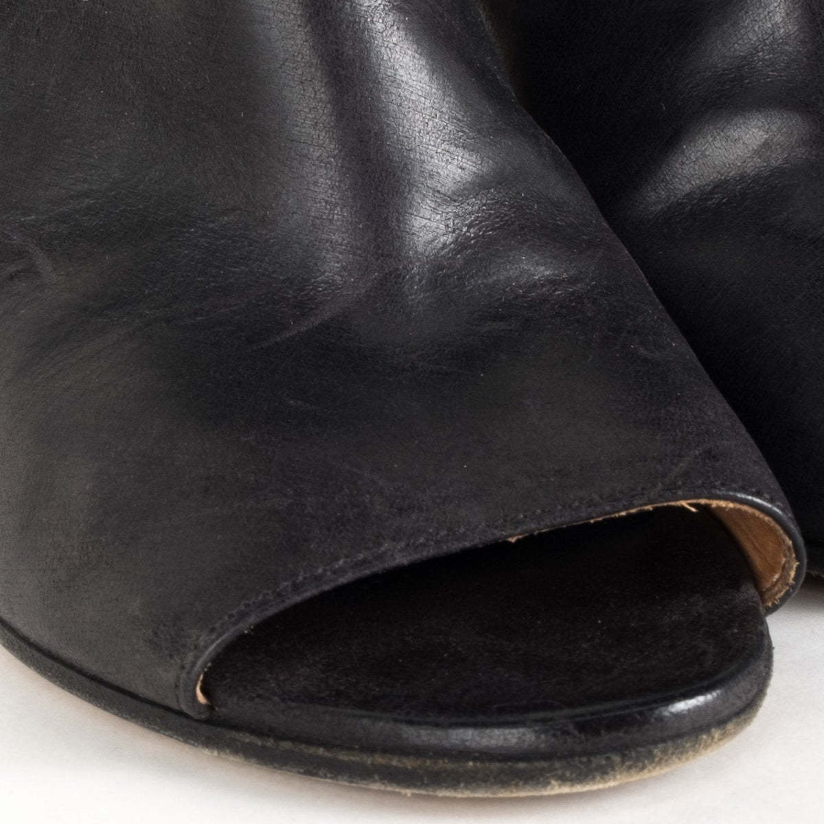 Maison Margiela Black Leather Booties 39.5 Sale