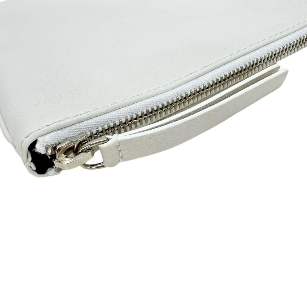 balenciaga Leather Clutch Bag White