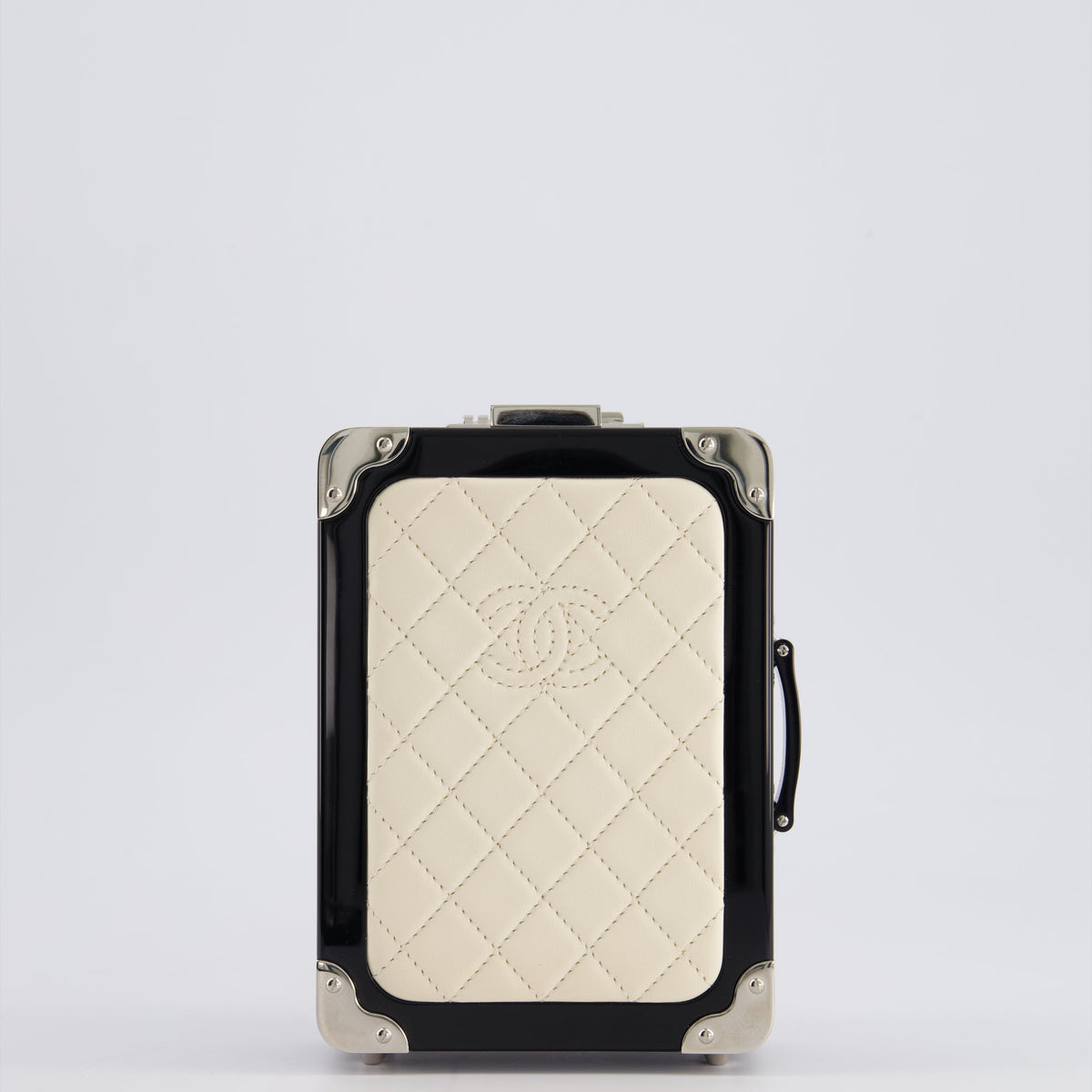 *RARE* Chanel 2016 Airlines Evening In The Air Trolley Minaudi√®re Bag with Silver Hardware and Quilted Leather with CC Logo Detail