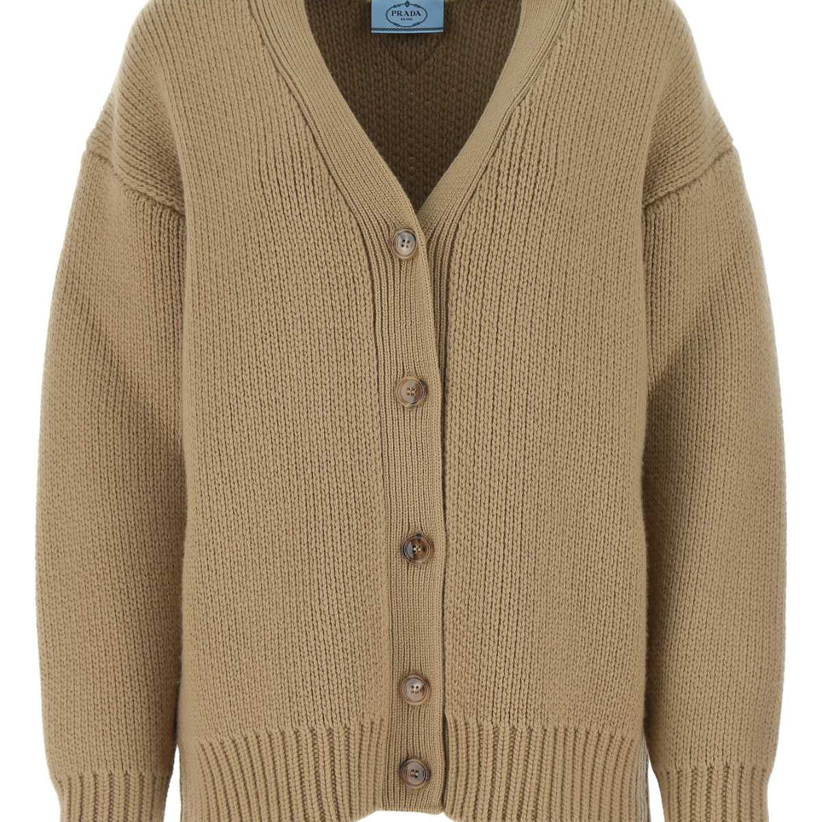 PRADA Oversized Wool Blend Cardigan