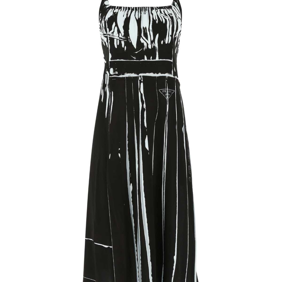 PRADA Printed Stretch Viscose Mini Dress