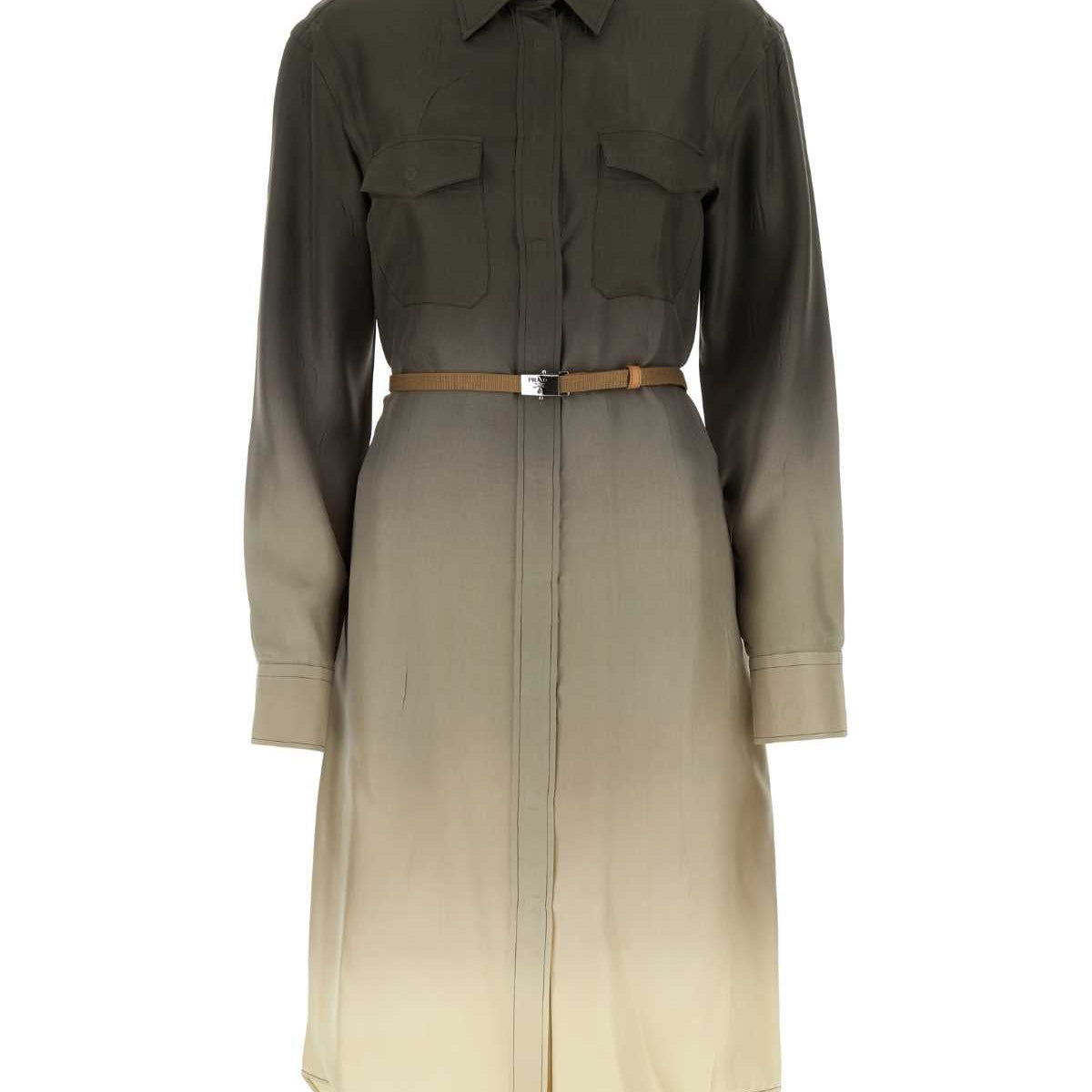 PRADA Multicolor Twill Mini Shirt Dress