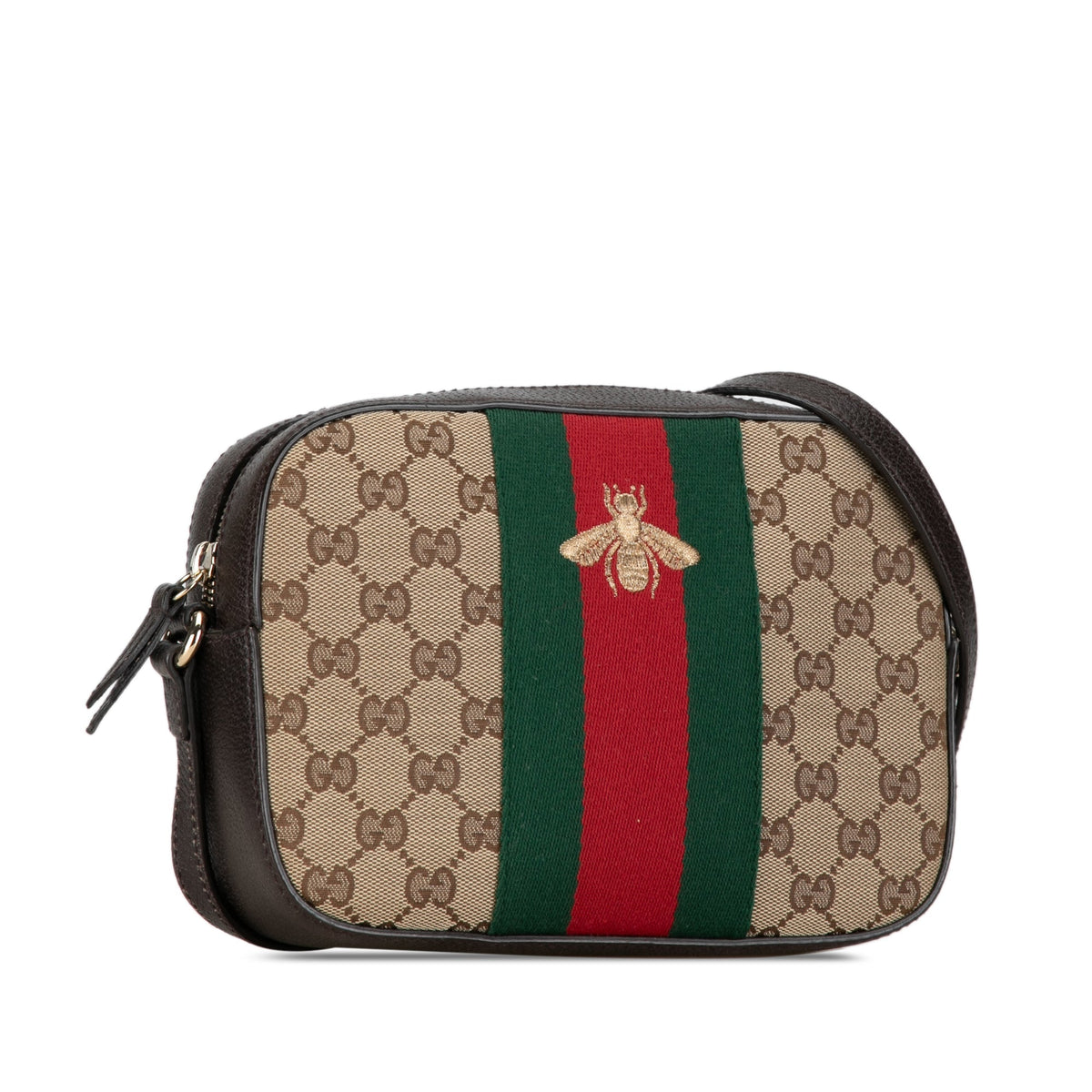 GUCCI GG Canvas Webby Bee Crossbody Crossbody Bag