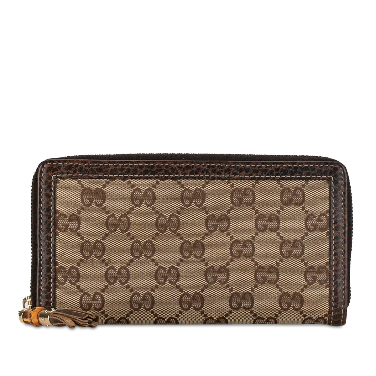 GUCCI GG Canvas Bamboo Wallet Long Wallets
