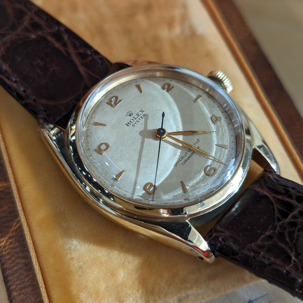 18k Yellow Gold Rolex Wristwatch 1946/47 w/ Original Box