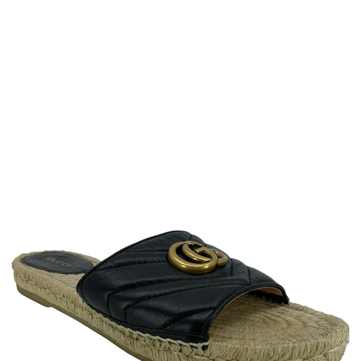 Gucci Marmont GG Matelasse Espadrille Slide Sandals Size 9