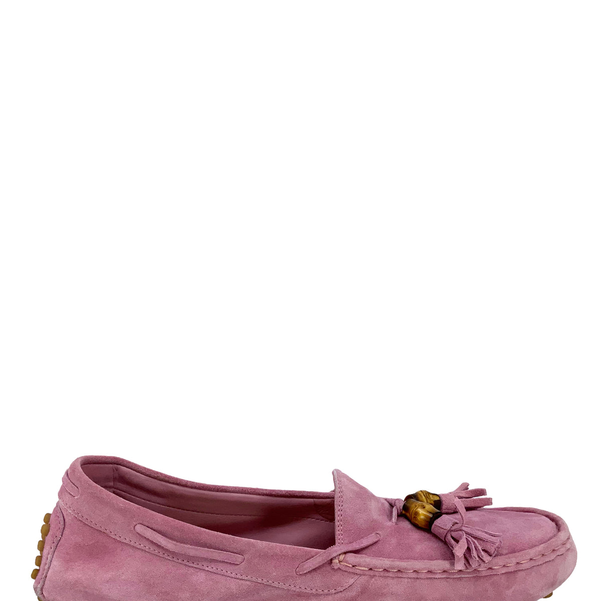 Gucci Suede Bamboo Tassel Driving Loafers Size 8.5