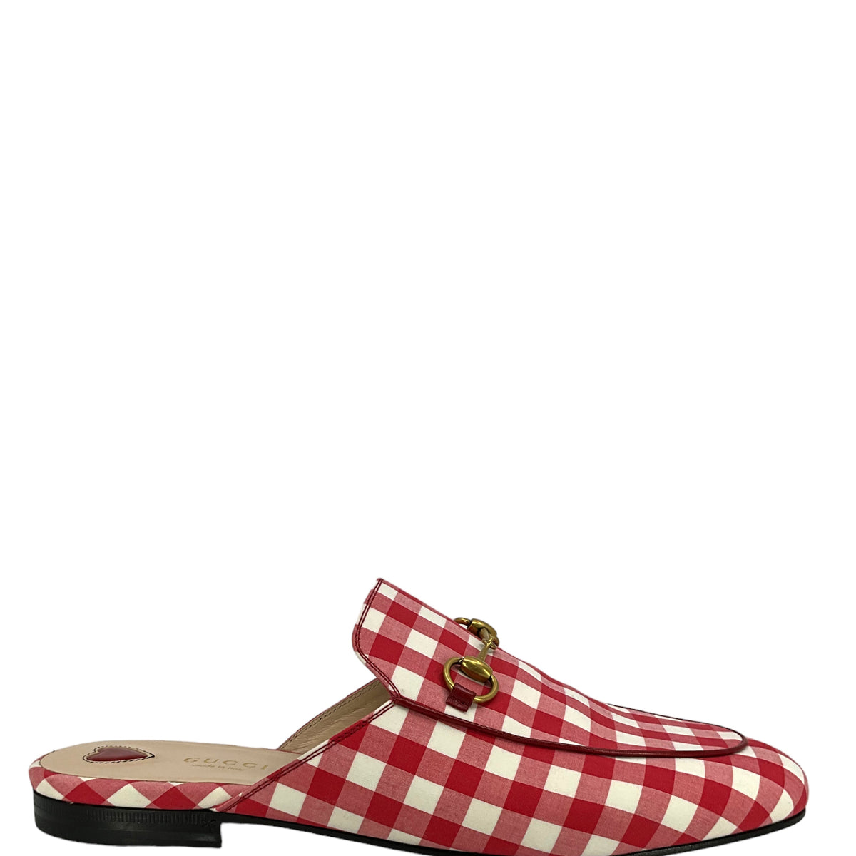 Gucci Princetown Horsebit Gingham Mules Size 10