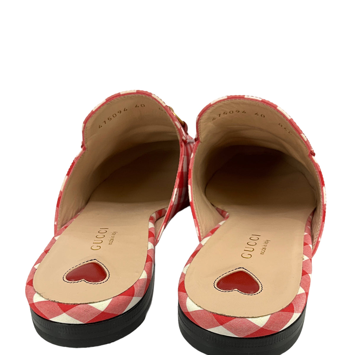 Gucci Princetown Horsebit Gingham Mules Size 10