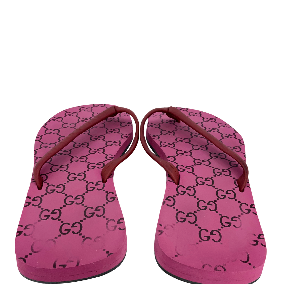 Gucci GG Monogram Flip Flop Sandals Size 9.5