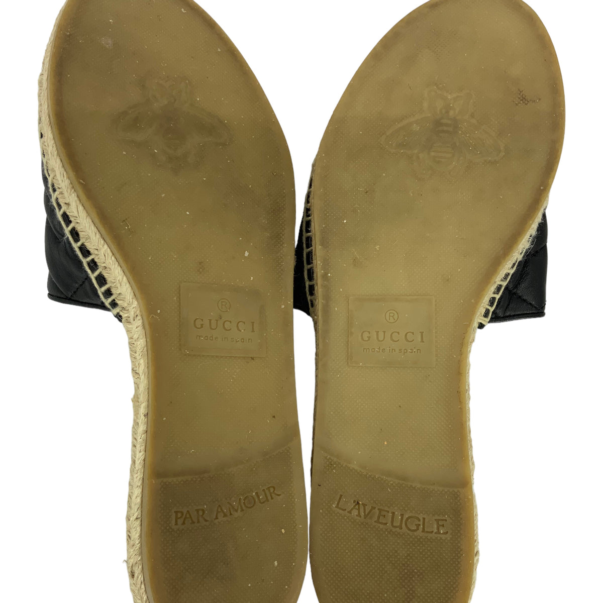 Gucci Marmont GG Matelasse Espadrille Slide Sandals Size 9