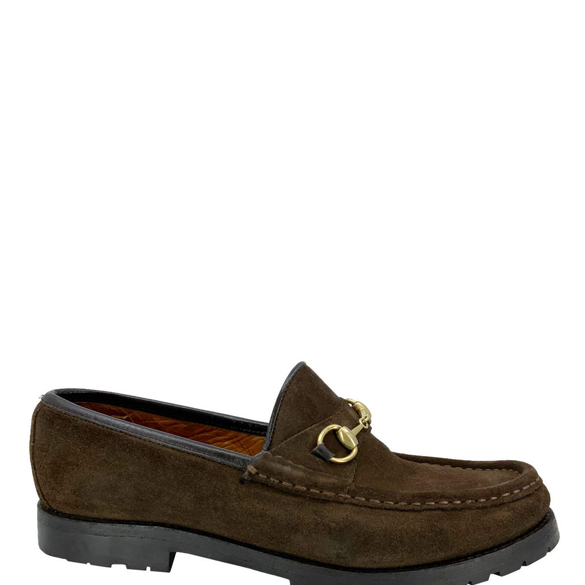 Gucci Classic Horsebit Suede Lug Sole Loafer Size 7