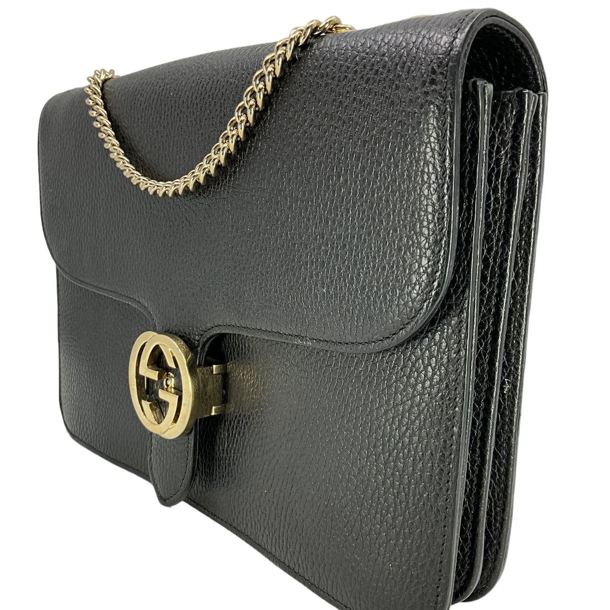 Gucci Medium Dollar Leather Interlocking GG Bag