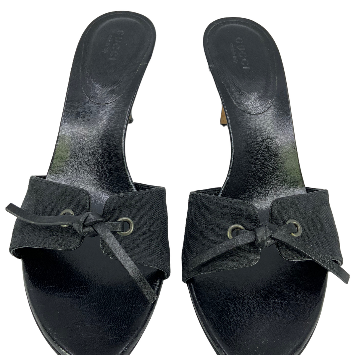 Gucci Monogram Canvas Slide Sandals Size 7.5