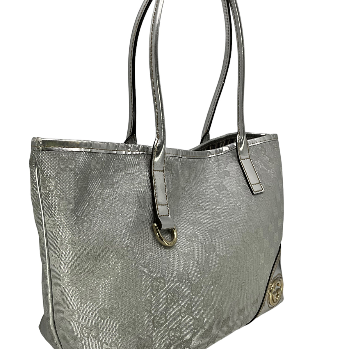 Gucci Metallic GG Monogram Canvas Britt Tote Bag