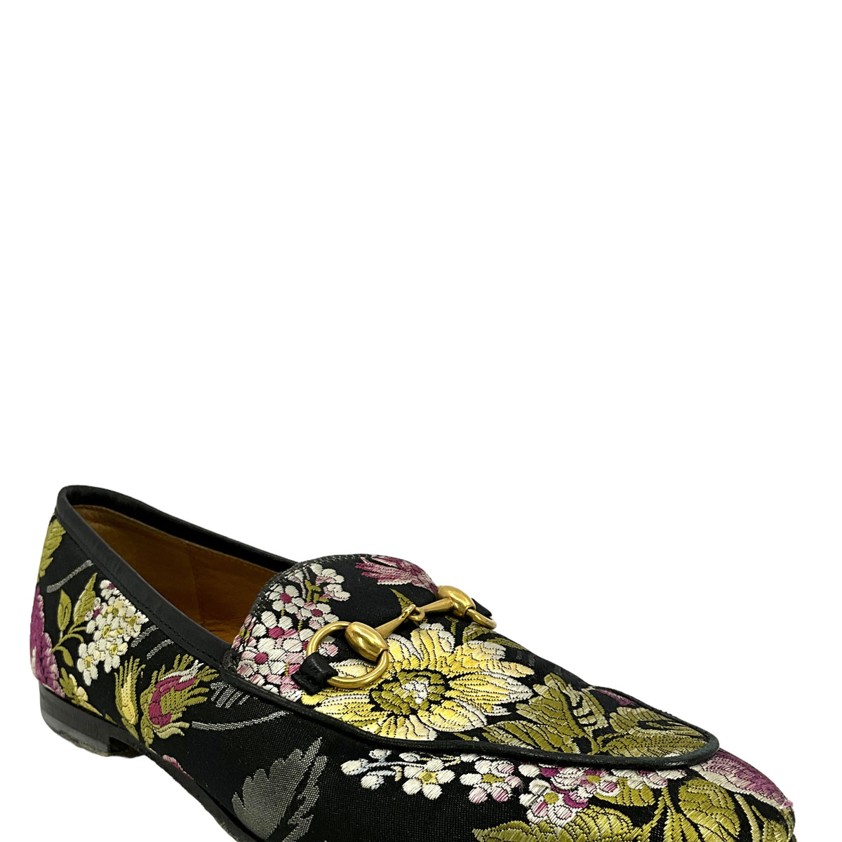 Gucci Princetown Floral Jacquard Horsebit Mules Size 5