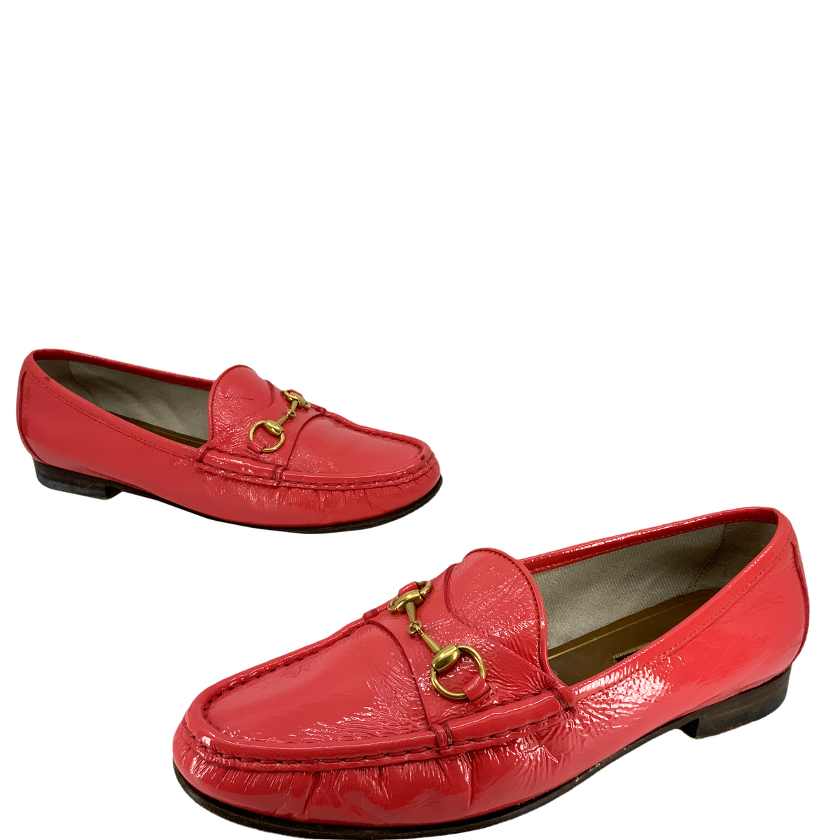 Gucci Classic Patent Leather Horsebit Loafers Size 8