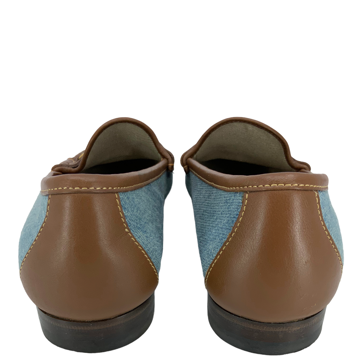 Gucci Classic Horsebit Denim Loafers Size 7.5