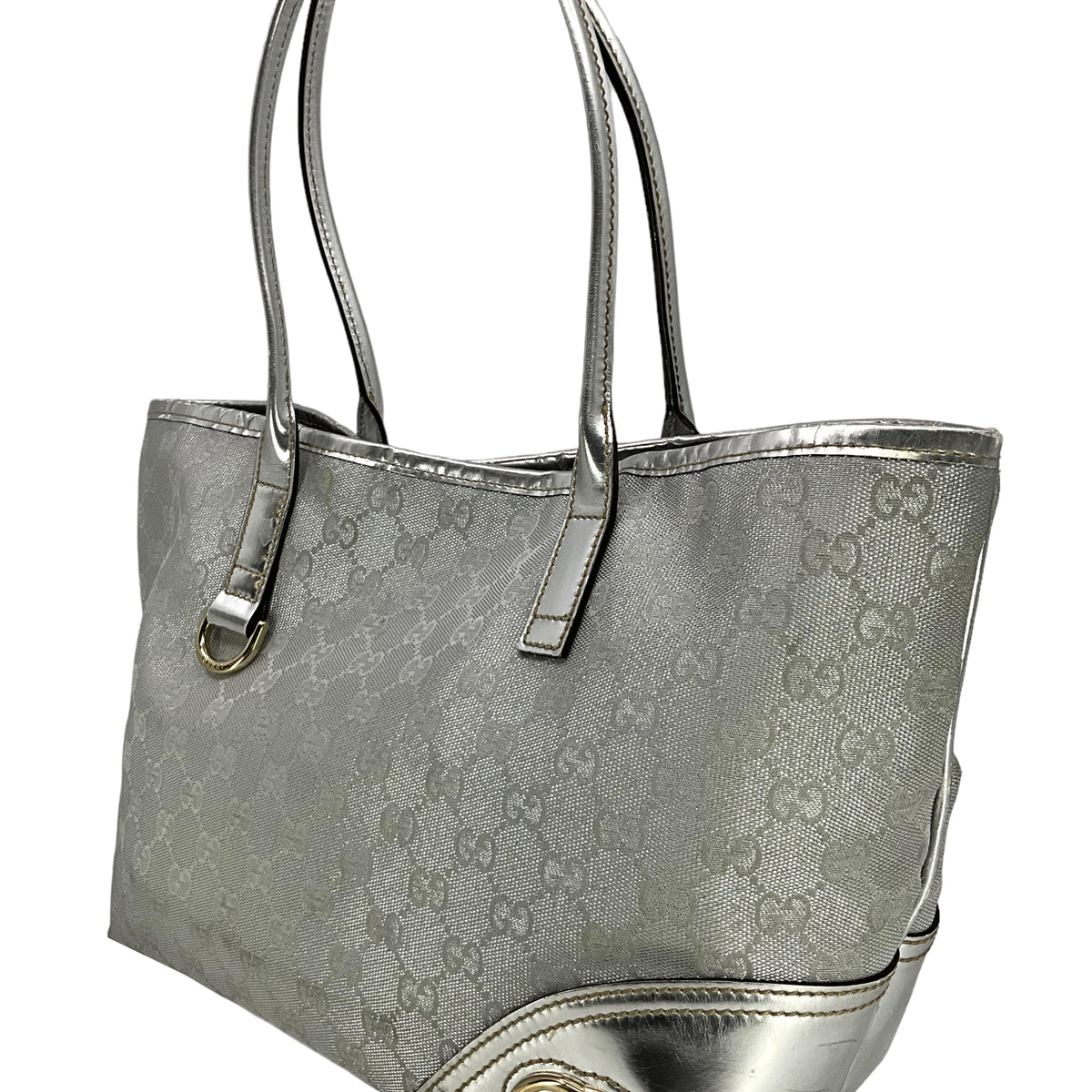 Gucci Metallic GG Monogram Canvas Britt Tote Bag