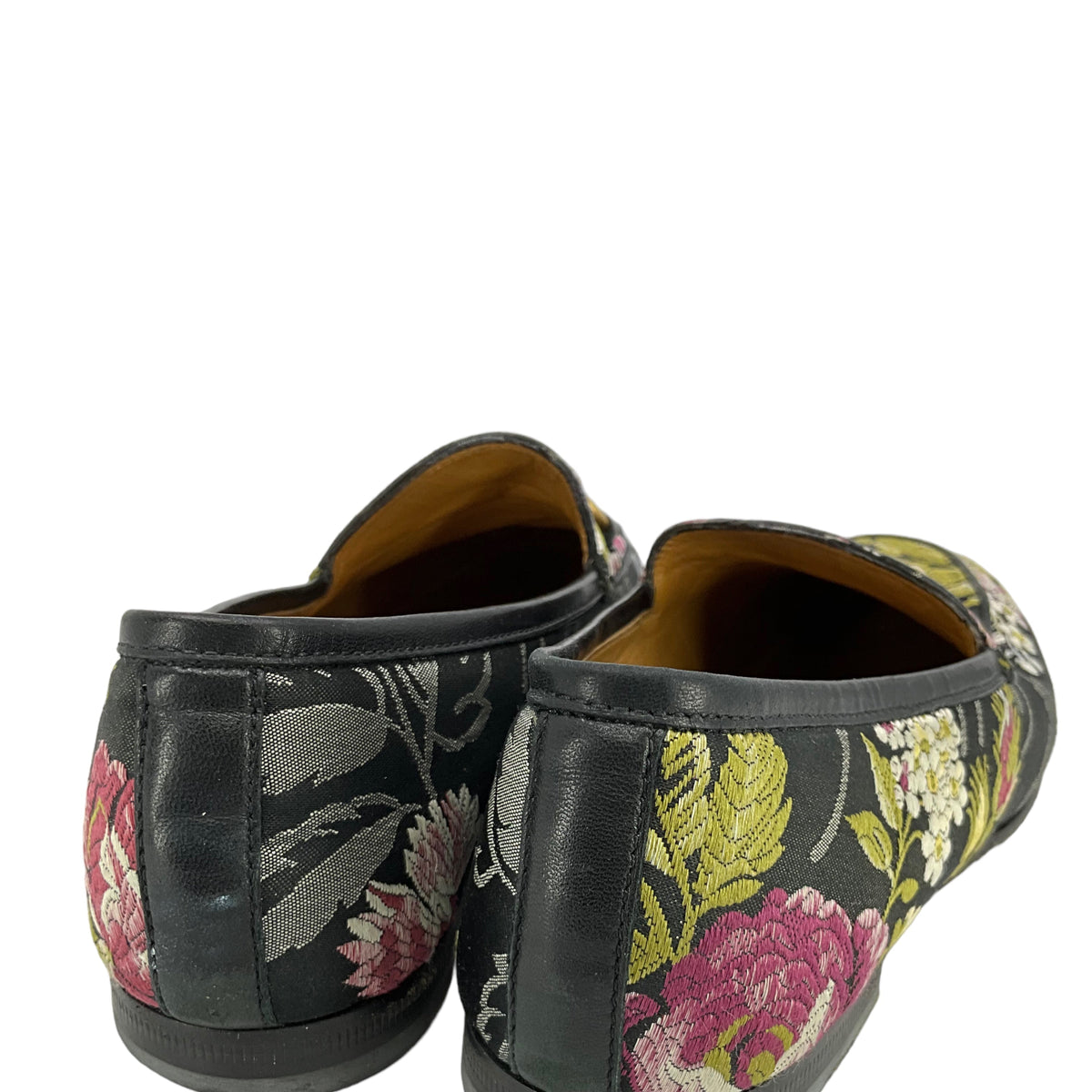 Gucci Princetown Floral Jacquard Horsebit Mules Size 5
