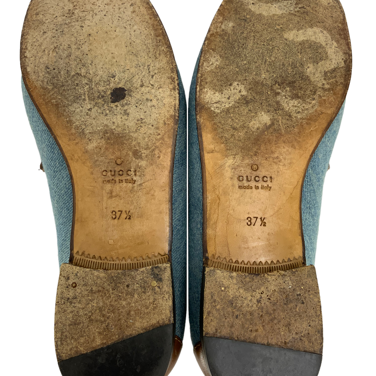 Gucci Classic Horsebit Denim Loafers Size 7.5