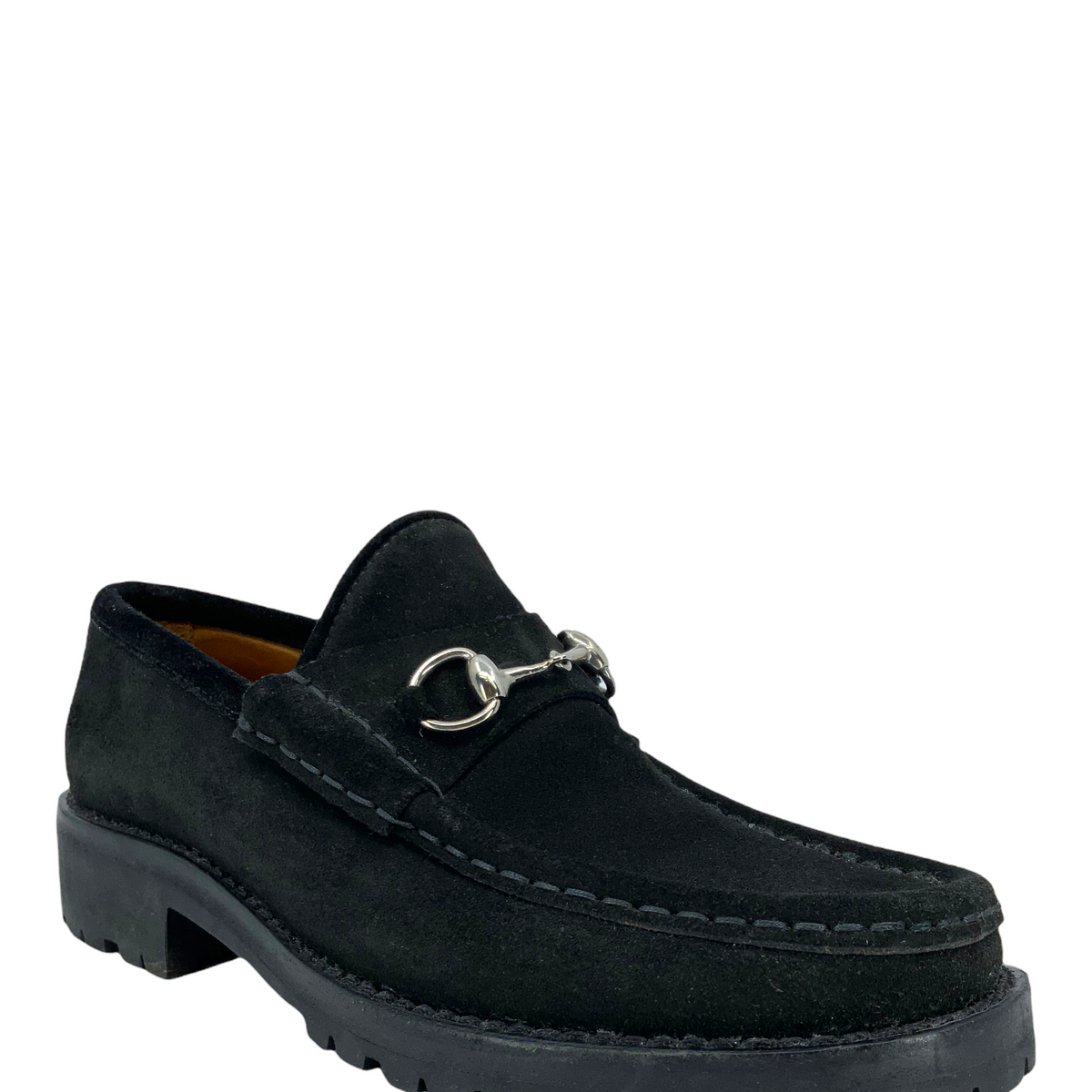 Gucci Classic Horsebit Suede Lug Sole Loafer Size 6.5