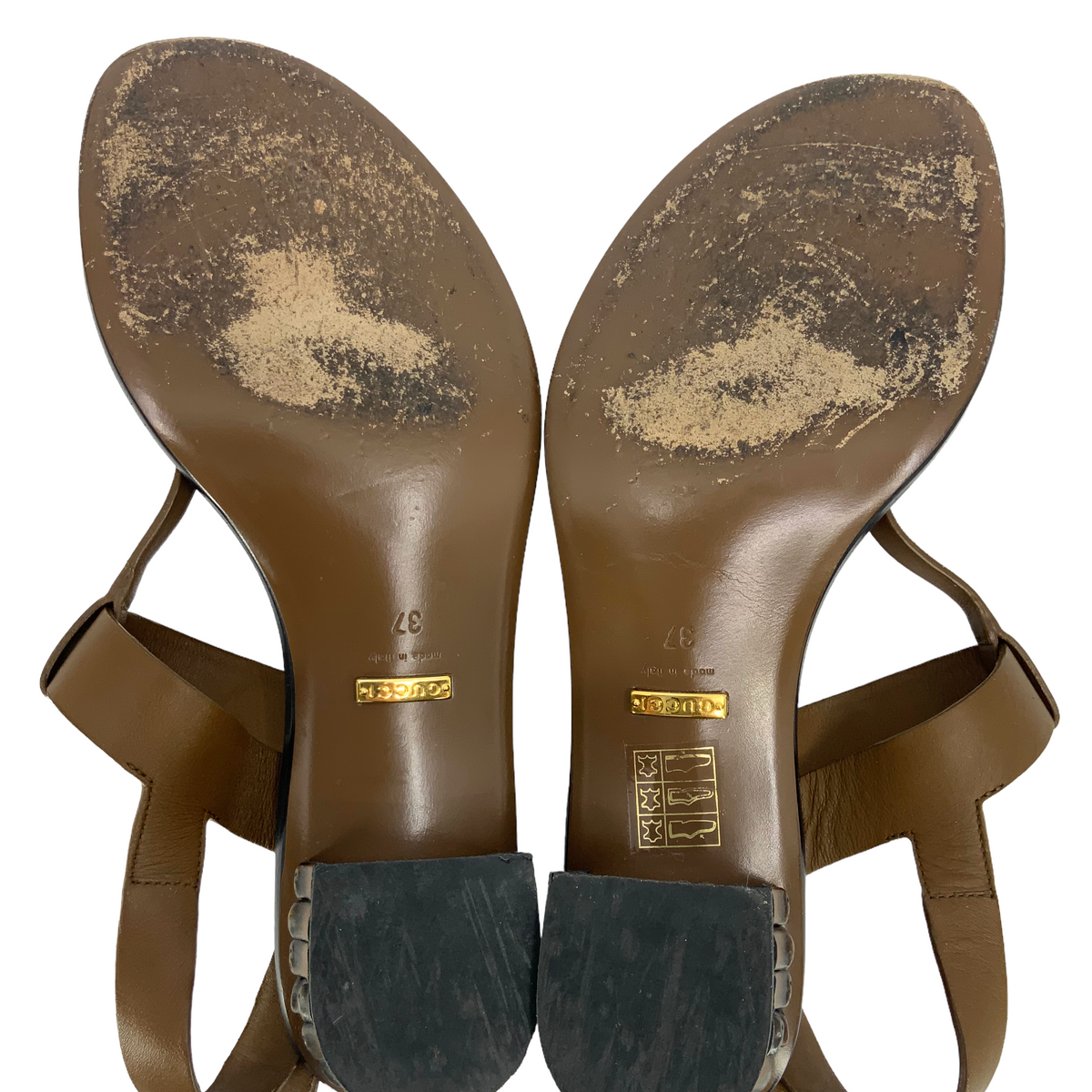 GUCCI Dahlia Bamboo Heel Thong Sandals Size 7
